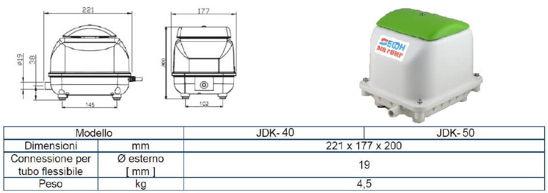 SECOH JDK50 JDK40 AIR PUMP JDK40 JDK50