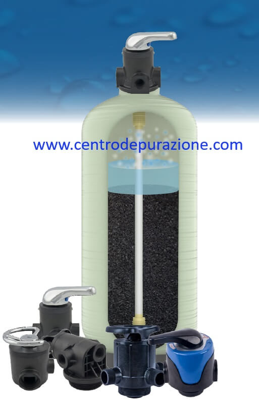 Filtro a carbone attivo con valvola manuale