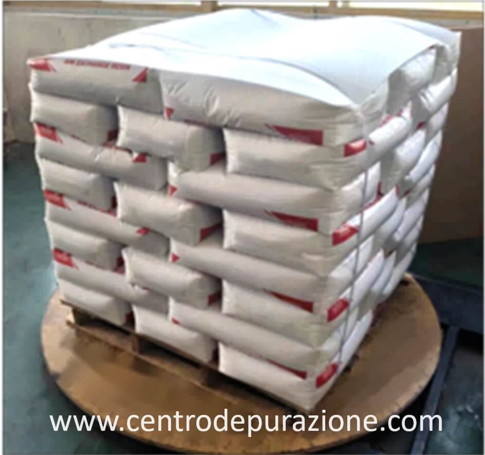 Resine per addolcitori, resine per demineralizzatori e pirolusite Resine per addolcitori